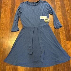 Bebop Heather Blue Belted Tie Long Sleeve Dress Size Medium